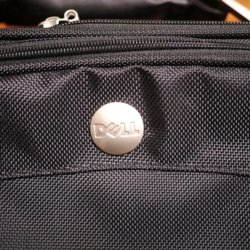 DELL Multi Pocket Black Nylon Padded Laptop Bag Briefcase Attache Case